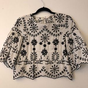 Zara Embroidered Crop Top
